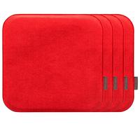 MAGMA Lot de 4 coussins de chaise d'intérieur Avaro (carré, rouge)