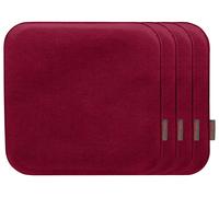 MAGMA Lot de 4 coussins de chaise d'intérieur Avaro (carré, rouge)