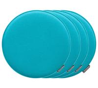 MAGMA Lot de 4 coussins de chaise d'intérieur Avaro (rond, bleu pétrole)