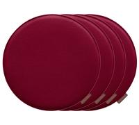MAGMA Lot de 4 coussins de chaise d'intérieur Avaro (rond, rouge)
