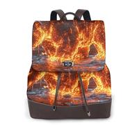 Magma-melt Bear Sac à dos de voyage tendance pour femme, sac à dos décontracté, sac à dos en cuir imprimé pour femme pour le travail