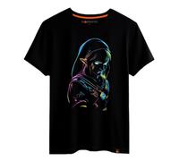 Magmatic - T Shirt Héros d'Hyrule Jeux Vidéo pour Homme Unisex Enfant, Collection Neon Hero Tee Shirt Noir Premium 100% Coton, Jeu d'aventure, Geek, Gamer Cadeau Noël Homme Fan de Jeux Vidéo
