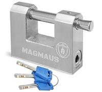 Magmaus® RTL/70 Cadenas sécurisé ultra-résistant 3 clés [Acier inoxydable] résistant aux intempéries - Idéal pour container, portail, garage