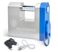 Magmaus® SRL70 Cadenas à empreinte digitale - Serrure biométrique sans clé, mémoire 20 empreintes, 2 clés électroniques, appli Tuya, étanche IP68 pour portails, conteneurs et abris extérieurs.