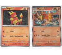 Magmortar 010/091 Holo Rare - Paldean Fates - Pokemon 2 Card Evolution Set