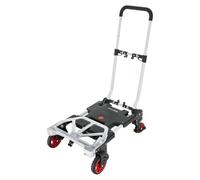 Magna Cart 2-en-1 Diable et Chariot Pliable - Diable Demenagement Max. 80KG - Diable Pliant Max. 137KG - Chariot de Transport Pliable - avec Roues Solides - Plastique/Acier