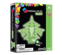 Magna-Tiles Glow in The Dark Set, The Original Magnetic Building Tiles for Creative Open Ended Play, Educational Toys for Children Ages 3 Years + (16 pièces + LED Light Included), 18816