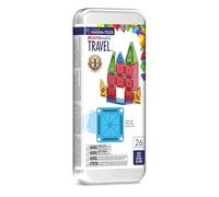 Magna-Tiles MicroMAGS Kit de Construction magnétique de Voyage 26 pièces - Couleurs Vives, la Marque de Construction magnétique Originale