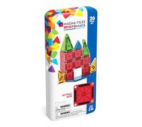 MAGNA-TILES MicroMAGS Kit de construction magnétique de voyage 26 pièces - Couleurs vives, la marque de construction magnétique originale