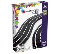 Magna-Tiles XTRAS : Roads 12-Piece Set, Toy Set Track Section, 3 years(a), Black