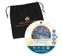 Magnani 1404 Portofino Hot Press Bloc de papier aquarelle 100 % coton, 20 feuilles, 63,5 kg, papier aquarelle rond, sans acide, résistant aux UV, taille végétalienne, fabriqué en Italie