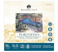 Magnani 1404 Portofino Lot de 20 blocs de papier aquarelle 100 % coton Hot Press, 30,5 x 30,5 cm, sans acide, résistant aux UV, bords repliés, papier aquarelle végétalien pour artistes, fabriqué en