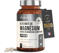 Magnesium Bisglycinate 1500mg, 180 Gelules De Magnesium Bio Sans Liants