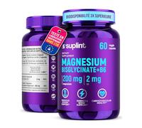 Magnésium Bisglycinate 200 mg - Avec Vitamine B6 pour une Meilleure Absorption - Haute Dose & Testé en Laboratoire - Complexe de Magnésium - Gélules Véganes Sans Additifs - 60 Capsules pour 1 Mois