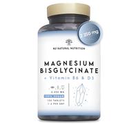 Magnésium Bisglycinate 450mg avec Vitamine B6 et D3. 150 Comprimés pour 5 Mois. 2250 mg de Bisglycinate de Magnesium Pur Haute Absorption. Sommeil, Stress, Muscles. Vegan. N2 Natural Nutrition