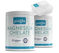 Magnesium Bisglycinate Chélaté PiùLife - 337,5 mg Magnésium Albion TRAACS avec Vitamines B6, B1 et B5 - Fonction Musculaire, Système Nerveux, Réduction de la Fatigue - 360 Gélules Végétales