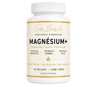 Magnésium Bisglycinate & Citrate TRAACS® - Complément Alimentaire Sweety Beauty Lab - Anti Stress, Fatigue, Sommeil & Muscles - Taurine, Vitamine B6, Haute Absorption - 60 Gélules, Cure 1 Mois