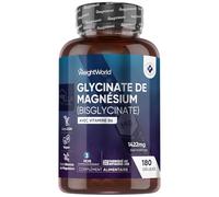 Magnesium Bisglycinate + Vitamine B6 (Glycinate) - 180 Gélules Vegan 3 Mois d'Approvisionnement - Selon l'EFSA, Le Magnésium Contribue à Réduire La Fatigue Et L'épuisement - sans OGM, sans Gluten