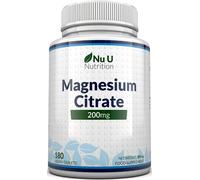 Magnesium Citrate 200 mg Comprimés de Magnésium Cure de 6 Mois - 180 Comprimés