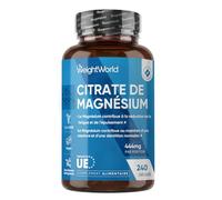 Magnesium Citrate 240 Gélules Vegan pour 8 Mois d'Approvisionnement - Citrate de Magnésium Tamponné (30%), sans Gluten, sans OGM ni stéarate - Fabriqué en Europe