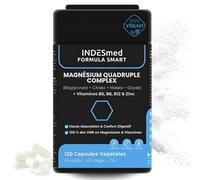Magnésium Complex - Bisglicinate, Citrate, Malate, Oxyde avec Vitamines B5, B6, B12 & Zinc | Fatigue, Stress & Douleurs Musculaires | Haute Absorption | 120 Gélules Végan | INDESmed FORMULA SMART