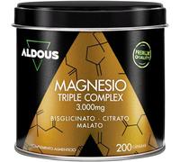 Magnésium Complex Triple - 2250 mg de magnésium - Bisglycinate, citrate et malate de magnésium - 200 gélules - 316,8mg élémentaire par dose - Haute biodisponibilité - Performance, énergie, bien-être