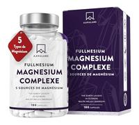 Magnésium Complexe 200mg de Magnesium Pur Vegan : Citrate de Magnesium Bisglycinate de Magnésium Malate - Fonction Musculaire Système Nerveux Énergie Anti Fatigue - 180 Gélules