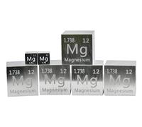 Magnésium cube grand, Magnésium métallique cube 25,4 x 25,4 x 25,4 mm pur à 99,9 % pour collection d'éléments