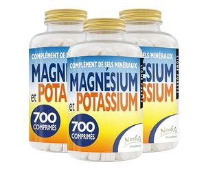 Magnésium et Potassium 2100 comprimés - Citrate de magnésium et de potassium - Contre la fatigue et l'épuisement physique, la chaleur, sels minéraux organiques hautement assimilables