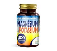 Magnésium et Potassium 300 comprimés - Citrate de magnésium et de potassium - Contre la fatigue et l'épuisement physique, la chaleur, sels minéraux organiques hautement assimilables