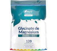 Magnésium Glycinate 3-en-1 Complex 1813mg - 120 Capsules Véganes - Bisglycinate, Citrate & Malate à Triple Absorption - 384mg de Magnésium Élémentaire - Fabriqué en Europe - Nu U Nutrition