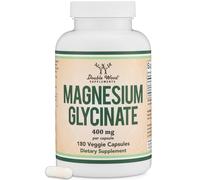 Magnesium Glycinate 400mg, 180 Capsules (Vegan Safe, Manufactured and Third Party Tested in The USA, Gluten Free, Non-GMO) High Absorption Magnesium by Double Wood Supplements