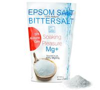 Magnésium Organique, Sel d'Epsom - Sels de Bain et Jambes Fatiguées, Callosités, Récupération Musculaire, Relaxation, Recharge la Peau en Magnésium, Exfoliant, Détox et Vitalité, Soin Plantes 500 g