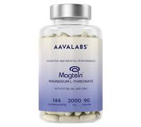 Magnesium Threonate 2000mg | Magtein® Magnesium L-Threonate 2000mg Formule Brevetée avec Zinc Vitamines B6 B5-144 mg de Magnésium Élémentaire - Mémoire et Concentration, Fatigue Mentale - 90 Gélules