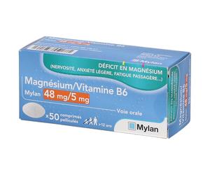 MAGNESIUM/VIT.B6 VIATRIS 48MG/5MG COMPRIME Comprimé(S) 50 pc(s)