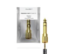 Magnet - Adaptateur Jack, pour Casque 3,5 mm Femelle vers 6,35 mm Mâle, Auxiliaire Stéréo 6,35 mm vers 3,5 mm Plaqué Or pour Piano Numérique, Clavier, Table Mixage