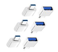 Magnet Adaptateur USB C vers USB Blanc, Lot de 6, OTG Adaptateur USB-C vers USB-A Compatible avec MacBook, Smartphones USB C et Périphériques Type-C
