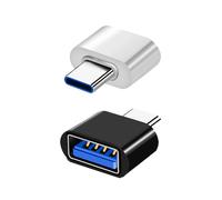 Magnet Adaptateur USB C vers USB 2.0, Lot de 2, OTG Adaptateur USB-C vers USB-A Compatible avec MacBook, Smartphones USB C et Périphériques Type-C (Noir et Blanc)