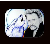 Magnet Aimant frigo Johnny Hallyday avec Loup idée Cadeau, Anniversaire