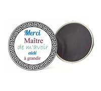 Magnet badge merci maître de m'avoir aidé à grandir enfant école idée cadeau