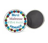Magnet badge merci maîtresse d'être aussi géniale école idée cadeau