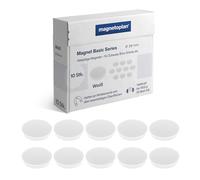 Magnet Basic Series | Lot de 10 aimants colorés pour Tableau magnétique, réfrigérateur + Tableaux Blancs | Ø 38 mm, Force d'adhérence 1500 g (10 Feuilles A4) | Revêtement spécial Anti-Rayures |