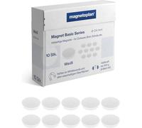 Magnet Basic Series | Lot de 10 aimants colorés pour Tableau magnétique, réfrigérateur + Tableaux Blancs | Ø 24 mm, adhérence 300 g (4 Feuilles A4) | Revêtement spécial Anti-Rayures | Facilement