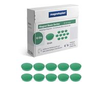 Magnet Basic Series | Lot de 10 aimants colorés pour Tableau magnétique, réfrigérateur + Tableaux Blancs | Ø 24 mm, adhérence 300 g (4 Feuilles A4) | Revêtement spécial Anti-Rayures | Facilement