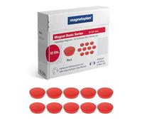 Magnet Basic Series | Lot de 10 aimants colorés pour Tableau magnétique, réfrigérateur + Tableaux Blancs | Ø 24 mm, adhérence 300 g (4 Feuilles A4) | Revêtement spécial Anti-Rayures | Facilement