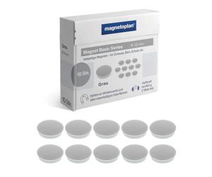 Magnet Basic Series | Lot de 10 aimants colorés pour Tableau magnétique, réfrigérateur + Tableaux Blancs | Ø 32 mm, Force d'adhérence 800 g (7 Feuilles A4) | Revêtement spécial Anti-Rayures |