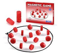 Magnet Chess, Jeu D'Échec Magnétique Magnetchess, Jeu Magnetique, Jeux Echec Magnétique De Stratégie Portable avec 20 Pierres Magnétiques Résistantes, Corde De Jeux Et Pochette De Rangement (#C)
