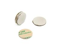 Magnet Expert Adhésif de 20 mm de diamètre x 1.5 mm N42 aimant néodyme - Pull 2 kg (Nord) (Pack de 4), Argent
