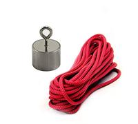 Magnet Expert® en Acier Inoxydable en néodyme Aimant de récupération avec M5 Eyebolt et Corde de 10 Metre - 24 kg Pull