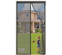 Magnet Fly Screen Door 80 x 210 cm Maille Ultra Fine Moustiquaire,Fermeture Automatique,sans Perçage,pour Fenêtres Porte - Noir